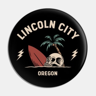 Vintage Surfing Lincoln City, Oregon Pin