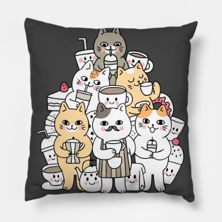 Cool Cat Coffee Club Pillow