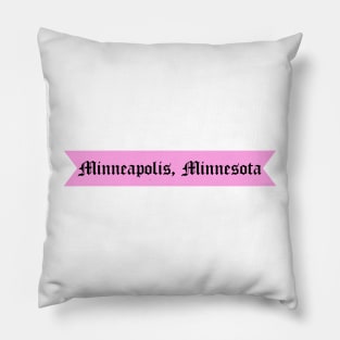 Minneapolis, Minnesota Gothic Font Pillow
