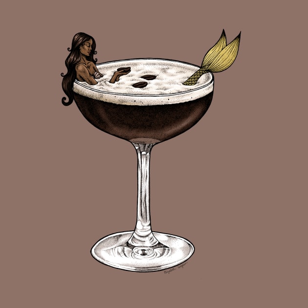 Espresso Martini Mermaid by Elizabeth Weglein Art