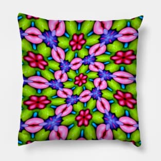 Cute Pink Flower Pattern Pillow