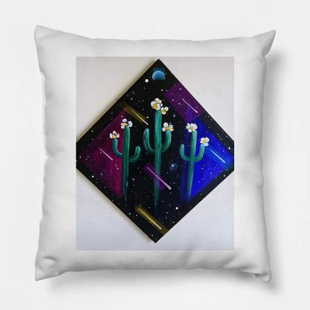 Space cacti Pillow by KeriLise