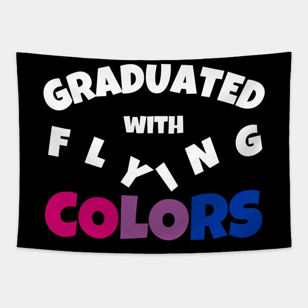 Graduated with Flying Colors | Bisexual Graduation Gift | Bi Grad Present | Pride Shirt Tapestry by Merch4Days