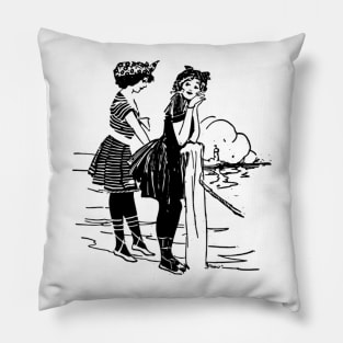 Ladies at the pier Pillow