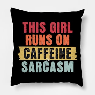 Sarcastic Sips: Caffeine & Sarcasm Pillow