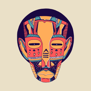 Retro Triad African Mask No 3 T-Shirt