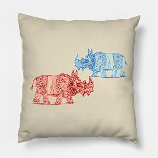 two Rhinos with disabilities are fighting Pillow