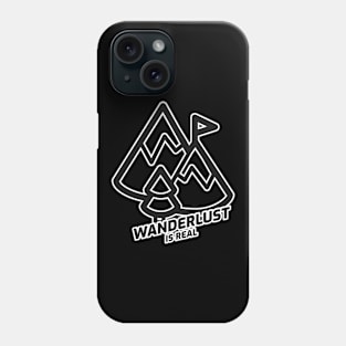 Wanderlust Is Real - Mountain Trail With Black Text Design Phone Case