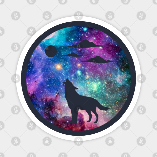 Cute And Cool 3d Howling Galaxy Wolf Galaxy Wolf Magnet Teepublic Galaxy night mystical starry sky wolf mood predator howl. cute and cool 3d howling galaxy wolf