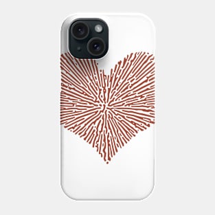 Turing Pattern Sunburst Love Heart (Red) Phone Case