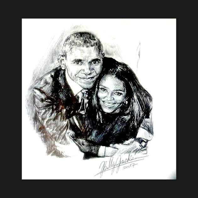 BARACK & MICHELLE OBAMA PORTRAIT by cindybrady1986