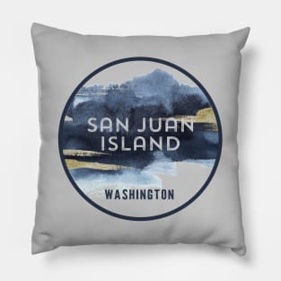 San Juan Island, Washington Watercolor Design Pillow