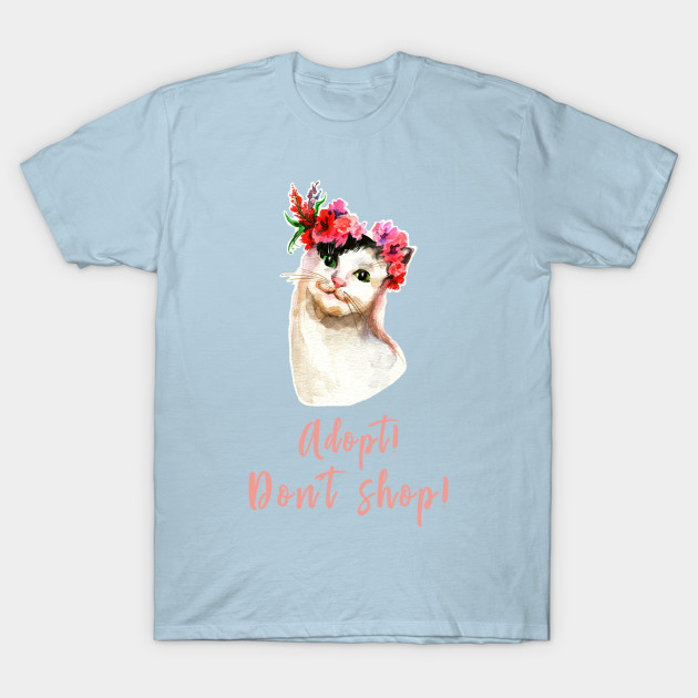 Discover Cute Smiling Cat - Adopt Do Not Shop - Cat - T-Shirt