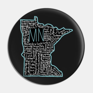 Minnesota State Outline Cities Pin