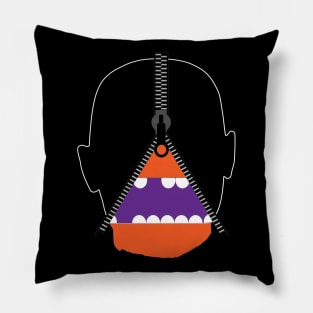 Impatient Halloween Monster Scary Orange True Face Zipper Pillow