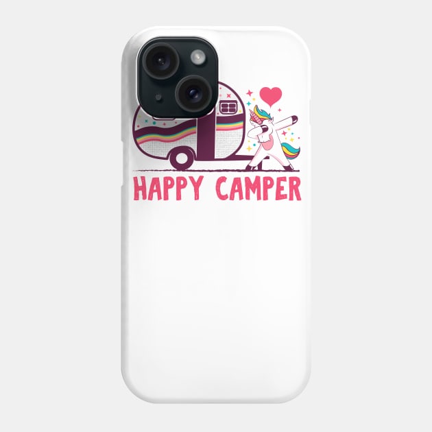 Happy camper camping T-shirt Phone Case by Tesszero