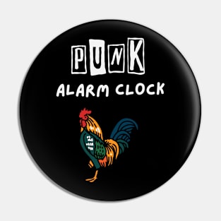 Rooster Punk Alarm Clock Pin