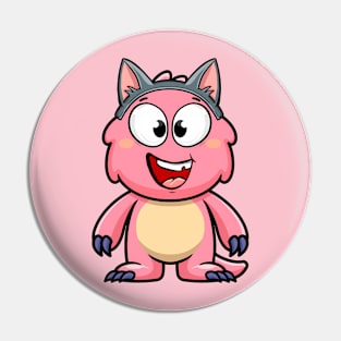 Baby Monster Pink Laughing Cat Pin