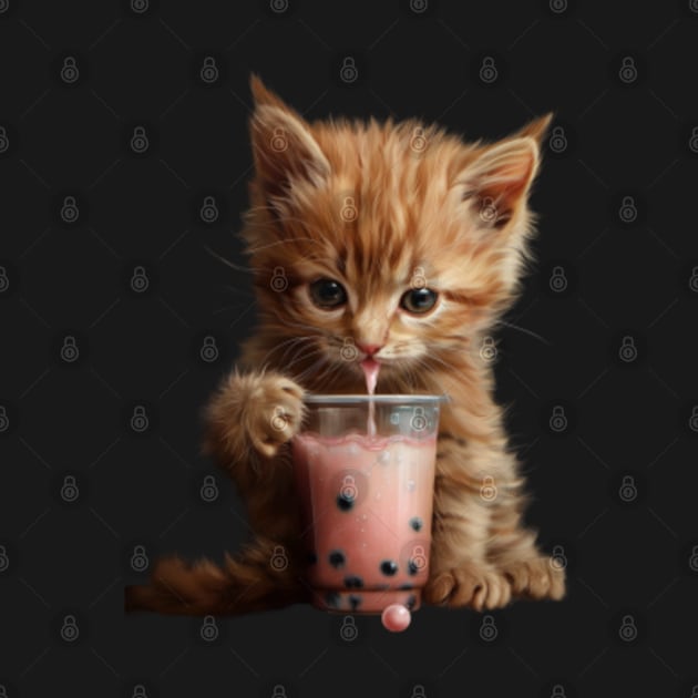 Cat Boba Delight by Gianna Bautista Art