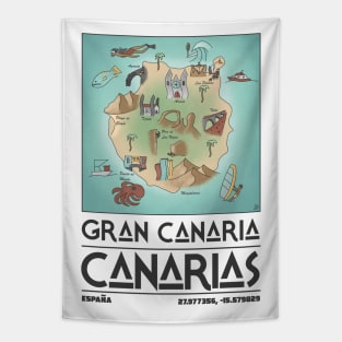 Gran Canaria Map Tapestry