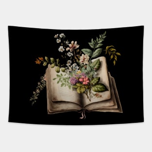 Book lover floral motif Tapestry