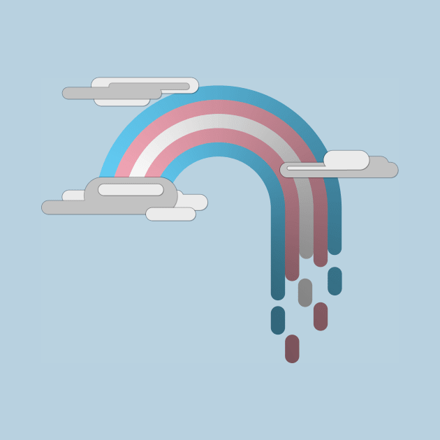 Transgender Pride Flag Minimalist Drip Rainbow Design by LiveLoudGraphics