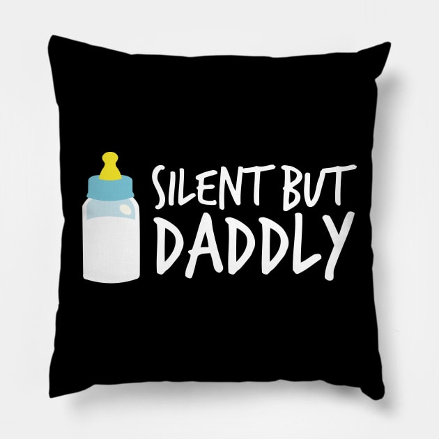 Silent but daddly funny Milk Bottle 01 Pillow by HCreatives