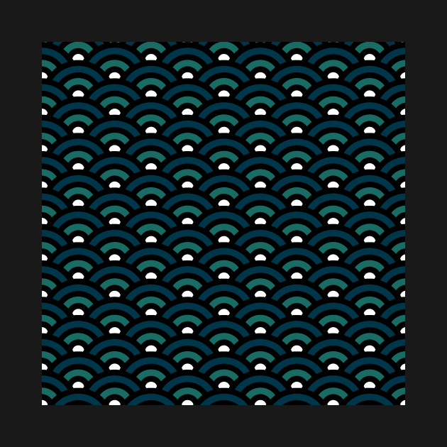 Seigaiha Teal Pattern by diffrances