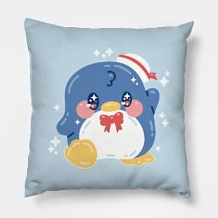 Kawaii Tuxedo Penguin Art Pillow