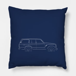 1983 Toyota Land Cruiser 60 series - profile stencil, white Pillow