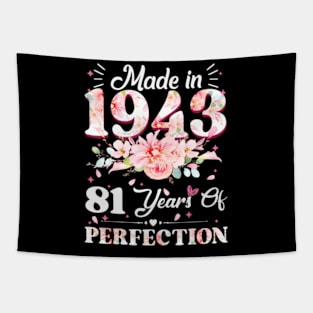 81 Year Old Made In 1943 Floral 81st Birthday Tapestry