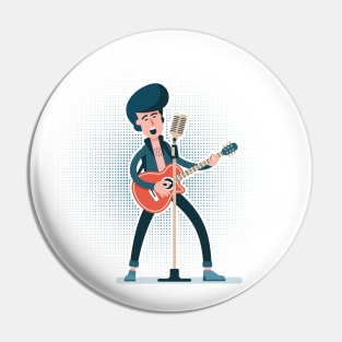 Cartoon rock guitarist Pin