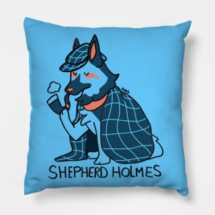 Shepherd Holmes - Blue Dog Literature Pun Pillow