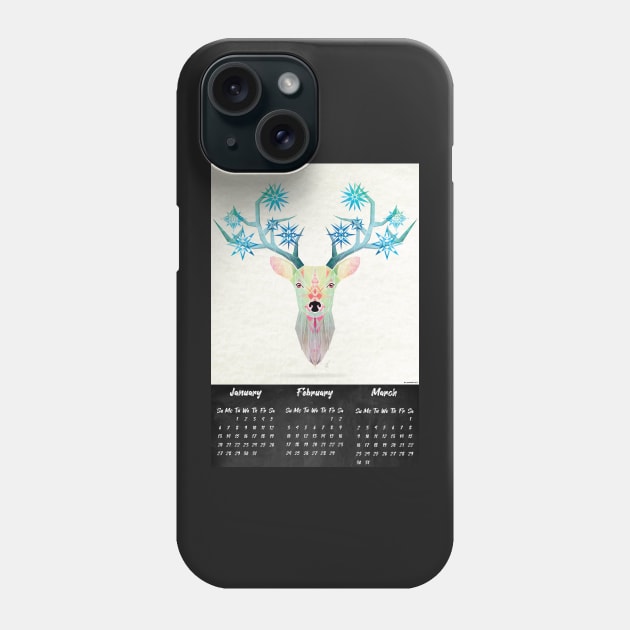 deer winter calendar 2020 Phone Case by Manoou