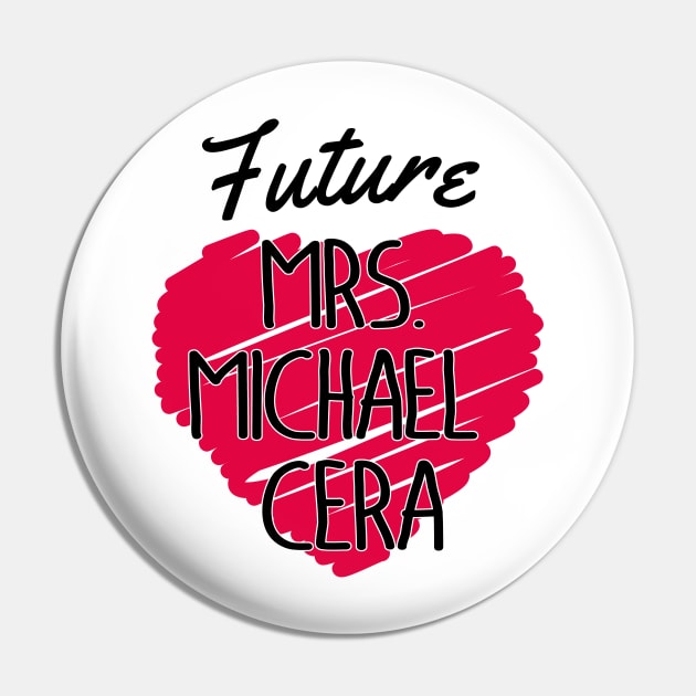 Future Mrs Michael Cera Love Heart Pin by Rebus28