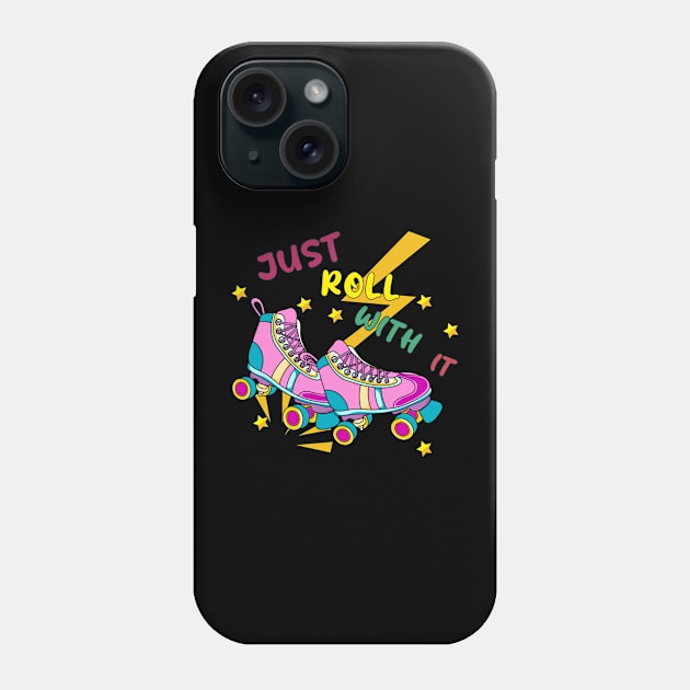 Just Roll With It Skates Pop Art Phone Case by FFAFFF