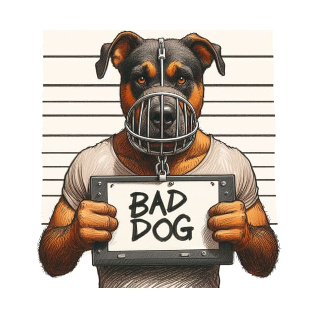 Bad Dog in Muzzle Mugshot by Shawn's Domain