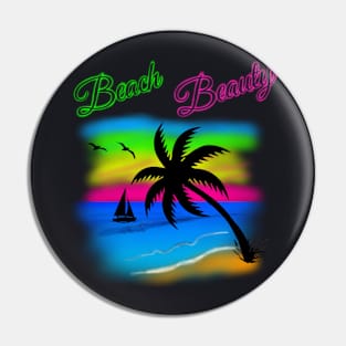 Neon Digital Airbrushed Beach Beauty Pin