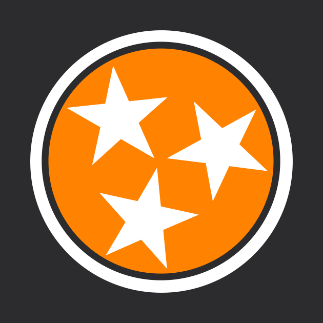 Tennessee Tri Star State Flag Orange Variant // Tennessee Pride // Born in Tennessee by Now Boarding
