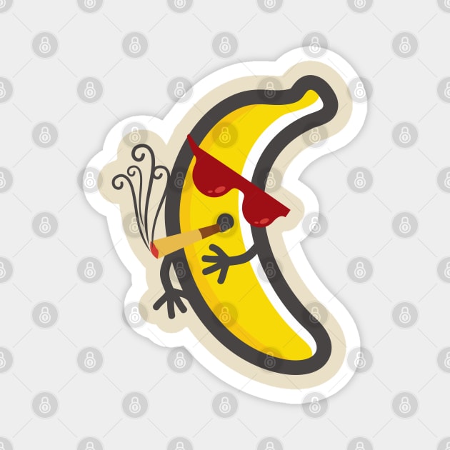 Cute banana smoking Magnet by Shankara