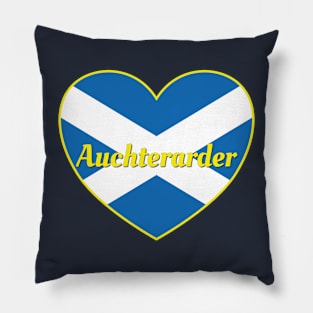 Auchterarder Scotland UK Scotland Flag Heart Pillow