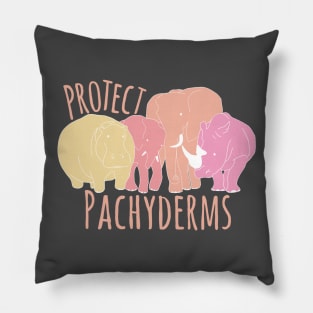 Protect Pachyderms - Pink Pillow