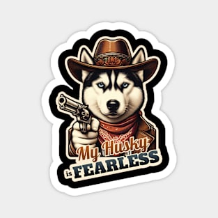 Husky Cowboy Magnet