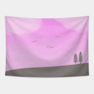 World Painted Pink Tapestry