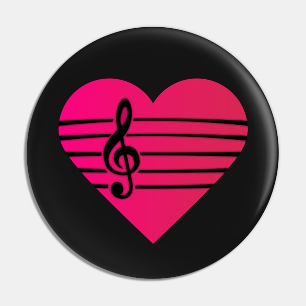 I Love Music Pin by CreativeDB