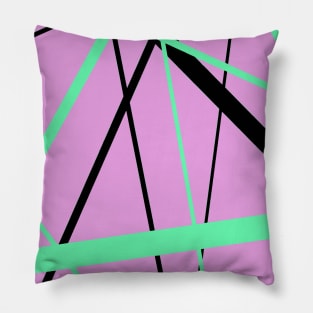 Criss Crossed Mint Green and Black Stripes Pillow