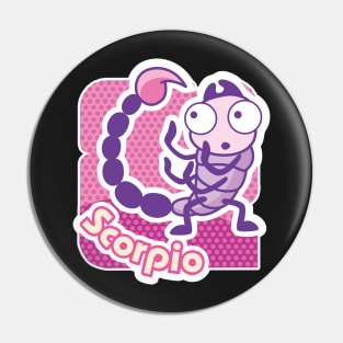 Scorpio Colorful Zodiac Sign Cartoon October November Pin