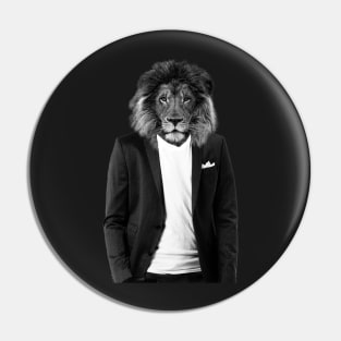 Lion in a hipster suit Pin