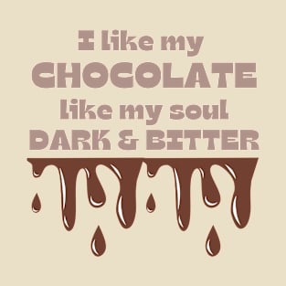 Lispe Chocolate Like My Soul Dark & Bitter T-Shirt