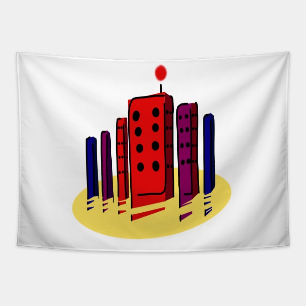 City of MAD TOWN Tapestry by madtownstudio3000